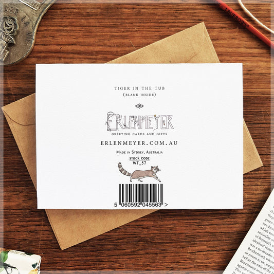 Tiger in the Tub - Greeting Card