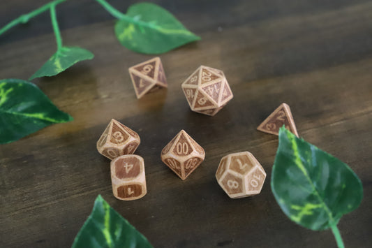 Wood Dice - 7 Dice Set