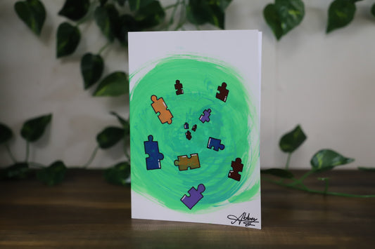 Jigsaw Puzzles Spiral - Greeting Card