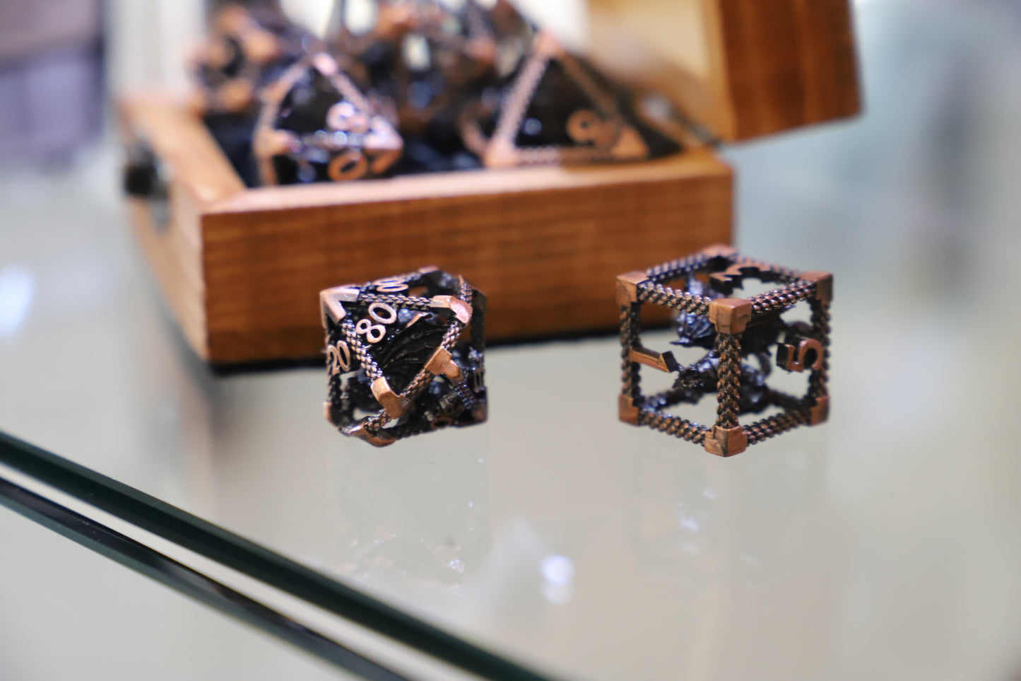 Decorative Metal 7 Dice Set