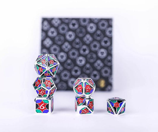 Ledlight 4 Colour & Silver 7 Dice Set