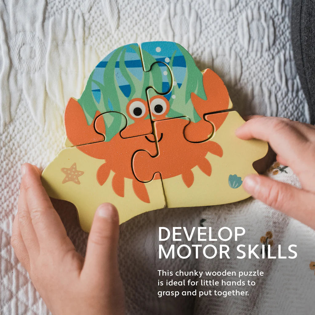 Crab 4 Piece Wooden Puzzle