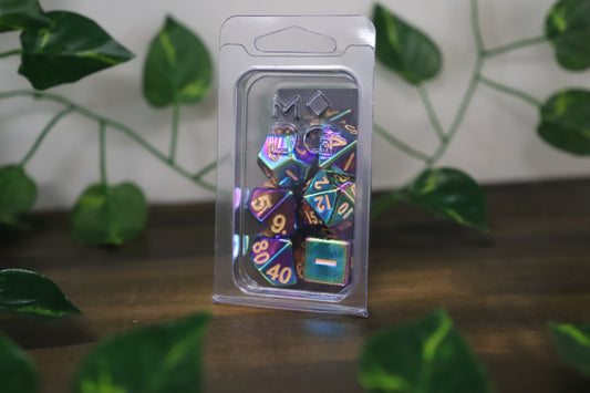 Touched Rainbow - Metal 7 Dice Set
