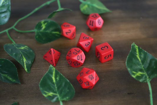 Red and Black 7 Set Dice