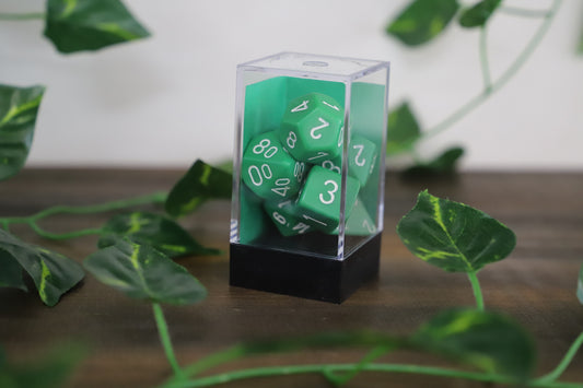 Green and White 7 Set Dice