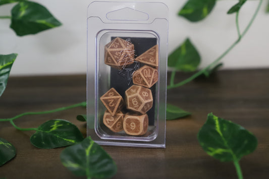 Wood Dice - 7 Dice Set