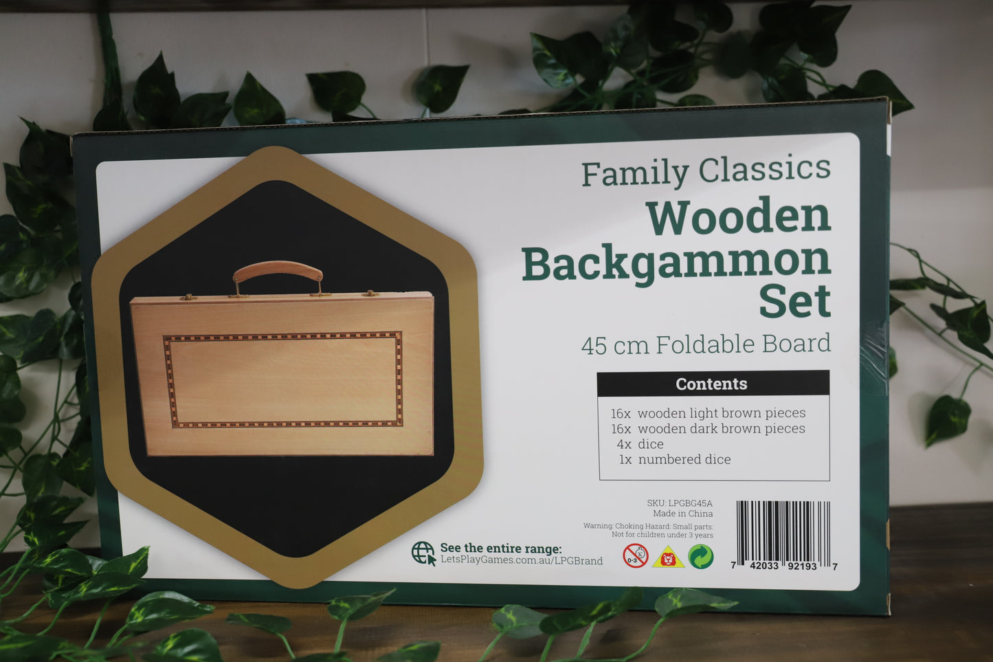 Wooden Folding Backgammon 45cm