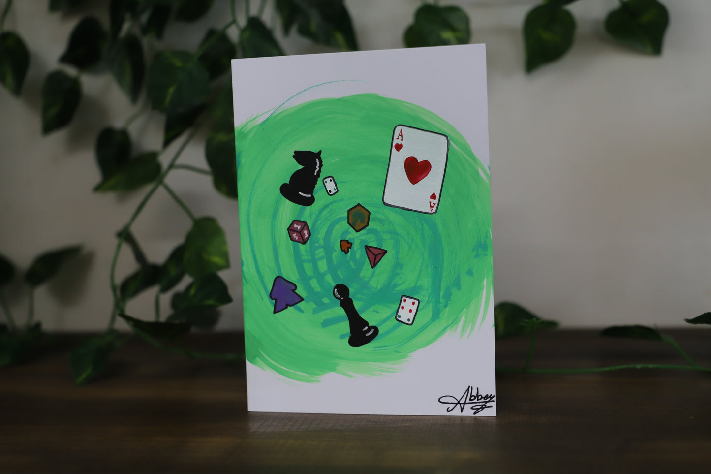 Game Pieces Spiral - Greeting Card