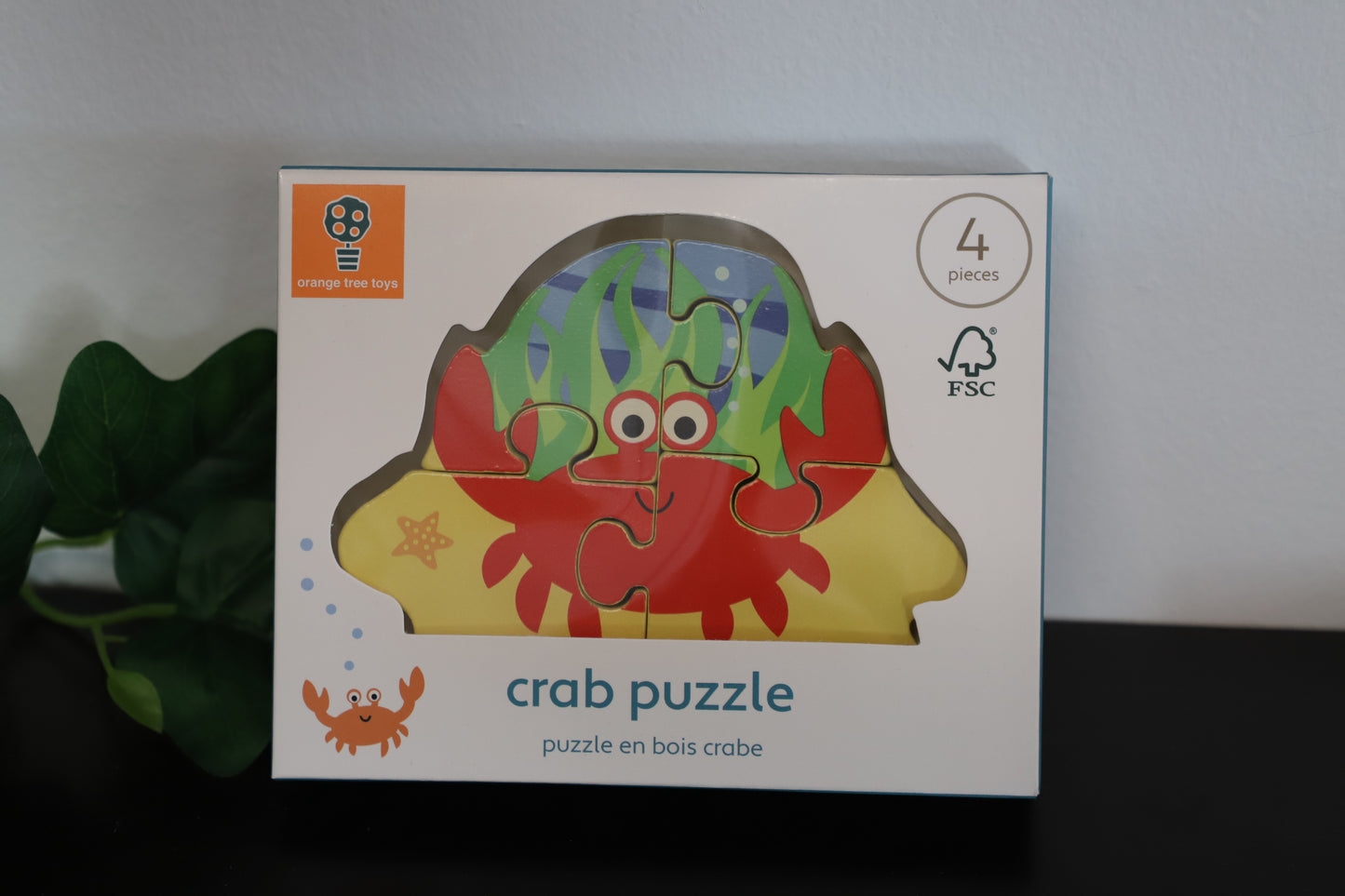 Crab 4 Piece Wooden Puzzle