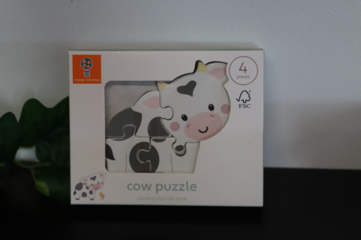 Cow 4 Piece Wooden Puzzle