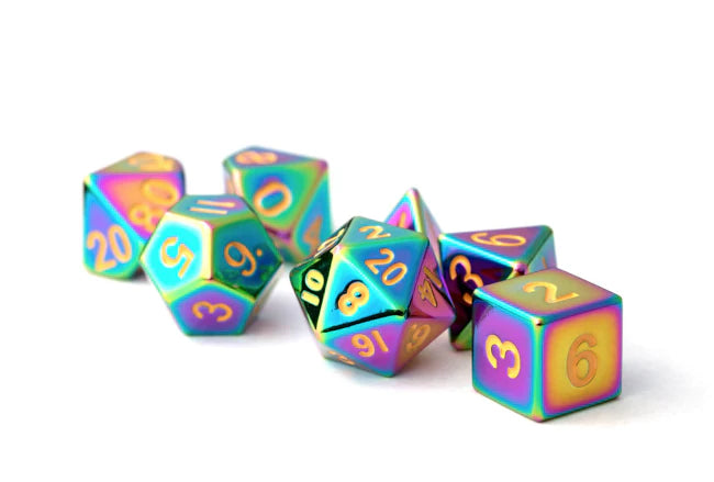 Touched Rainbow - Metal 7 Dice Set